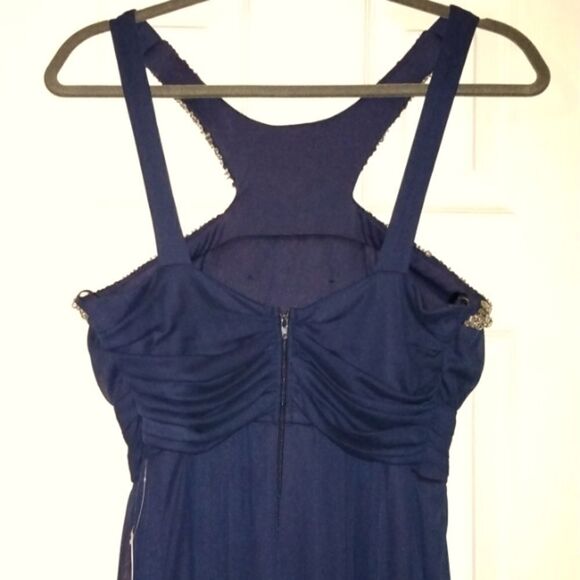 Jodi Kristopher Dark Indigo Evening Wedding Formal Dress 11 - Picture 4 of 11